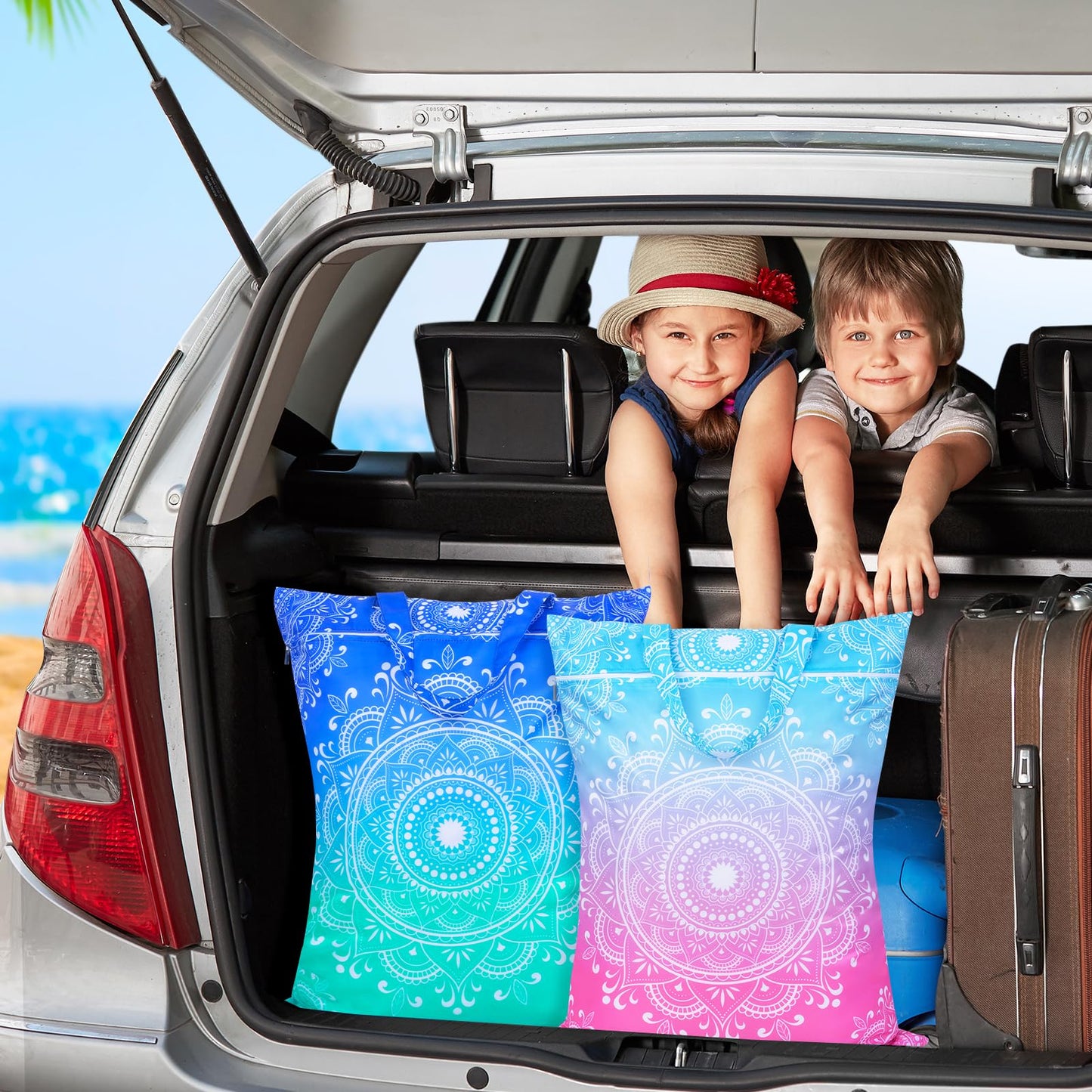 2 Pcs Large Travel Laundry Bag Waterproof with handle Washable Dirty Clothes Bag for Traveling Wet Dry Bag Bathing Suit Workout Bag for Gym Clothes Laundry Wet Clothes Swimming Pool College Dorm