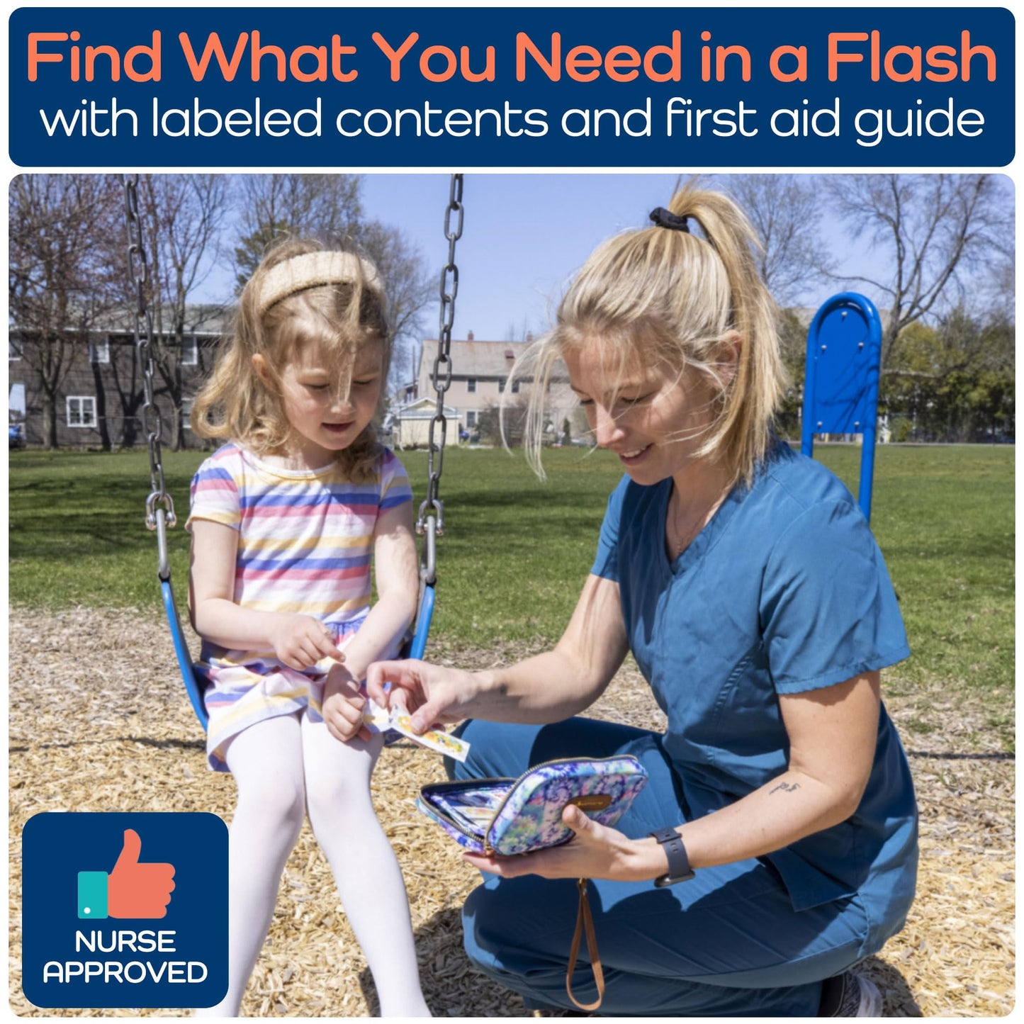 KeepGoing Travel First Aid Kit for Kids – 130 Pc. for Car, Home, Purse, Diaper Bag & Backpack with Latex-Free Bandages - Mini First Aid Kit Travel Size TSA-Approved