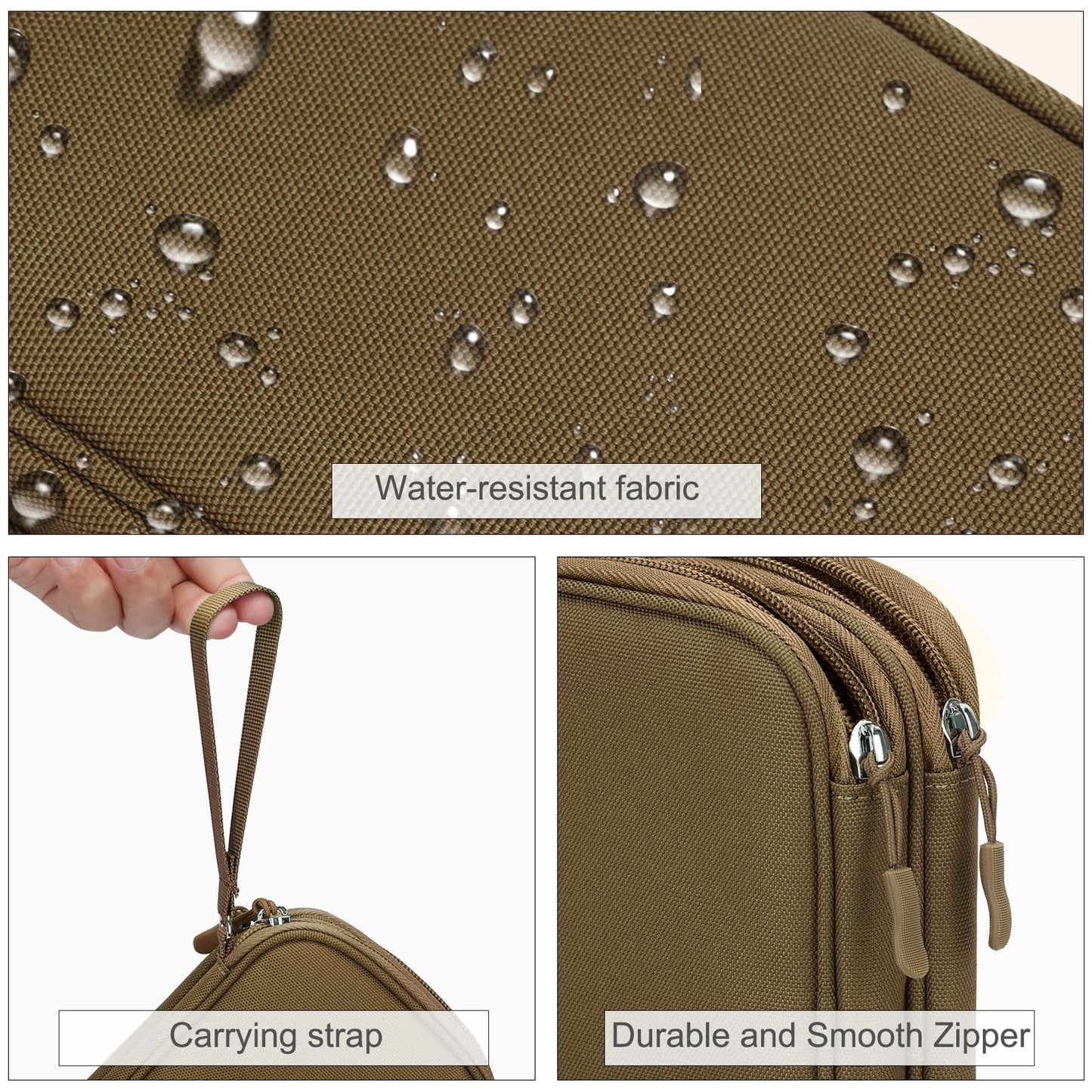 FYY Travel Cable Organizer Pouch Electronic Accessories Carry Case Portable Waterproof Double Layers All-in-One Storage Bag for Cord, Charger, Phone, Earphone Black