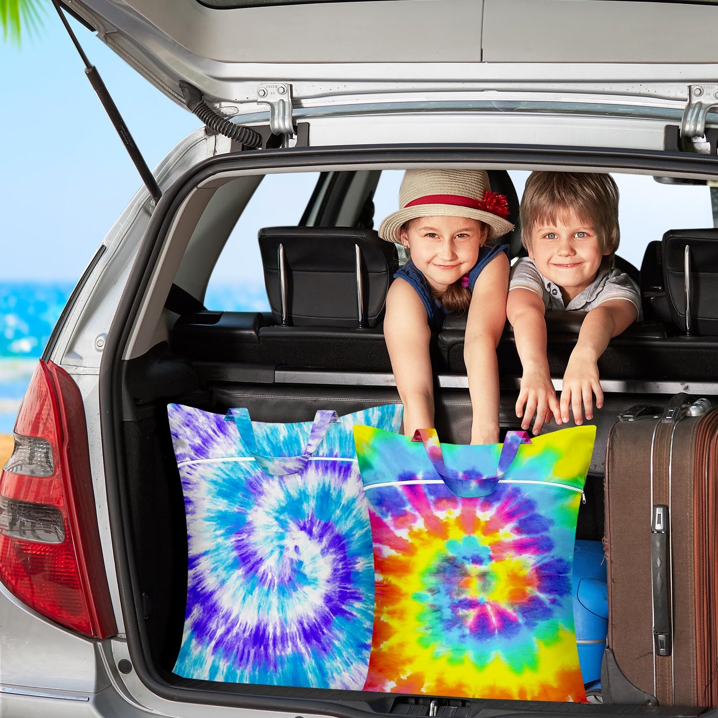 2 Pcs Large Travel Laundry Bag Waterproof with handle Washable Dirty Clothes Bag for Traveling Wet Dry Bag Bathing Suit Workout Bag for Gym Clothes Laundry Wet Clothes Swimming Pool College Dorm