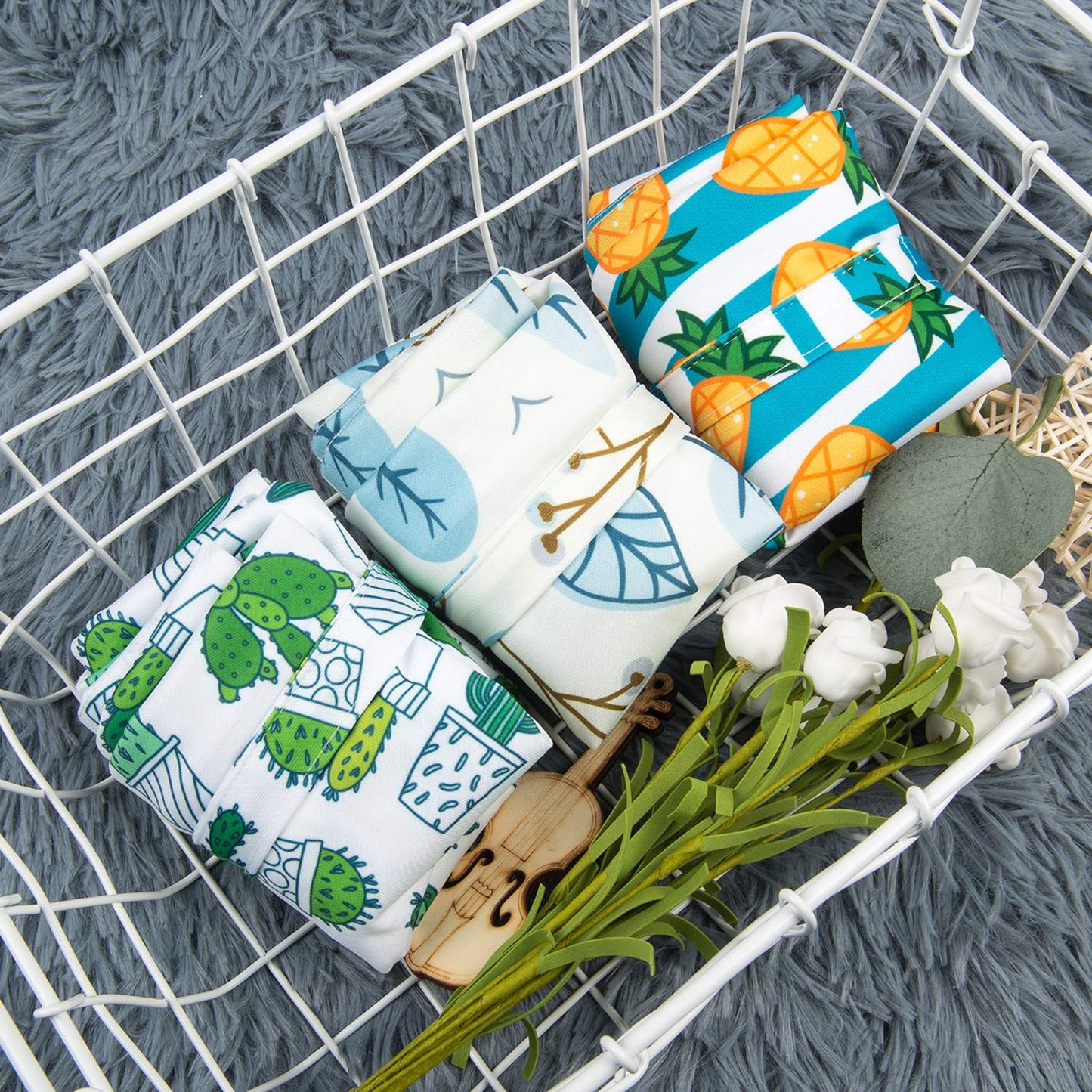 babygoal Wet Dry Bags 3 Pack, Waterproof Reusable Travel Bags for Swimsuits, Baby Cloth Diapers, Beach, Pool, Gym Bag & Wet Clothes with 2 Pockets L-BWG