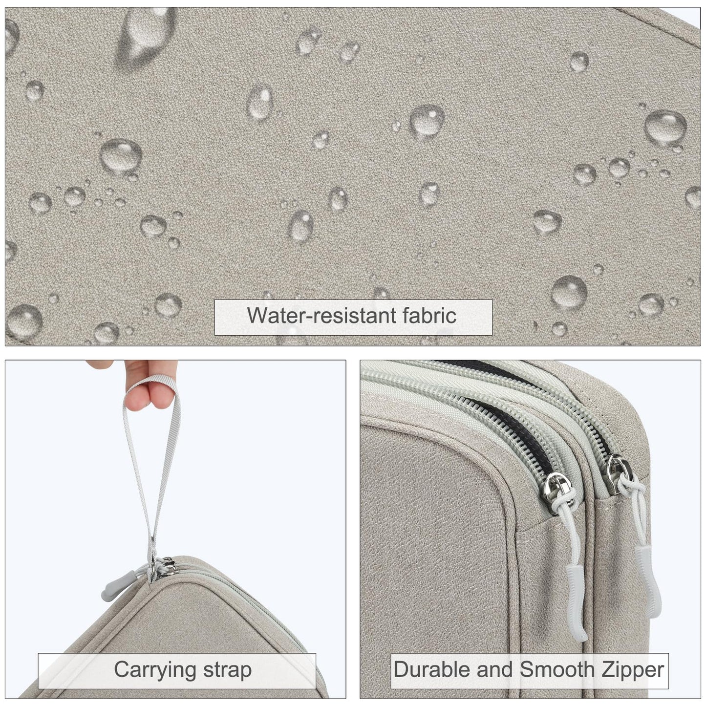 FYY Travel Cable Organizer Pouch Electronic Accessories Carry Case Portable Waterproof Double Layers All-in-One Storage Bag for Cord, Charger, Phone, Earphone Black