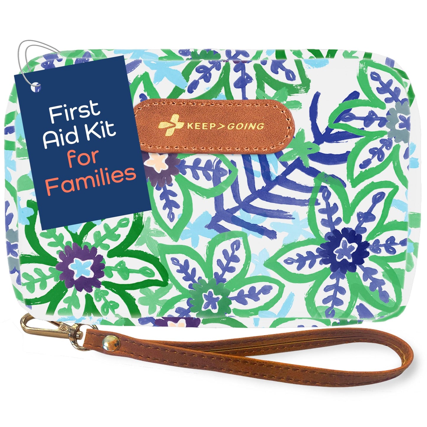 KeepGoing Travel First Aid Kit for Kids – 130 Pc. for Car, Home, Purse, Diaper Bag & Backpack with Latex-Free Bandages - Mini First Aid Kit Travel Size TSA-Approved