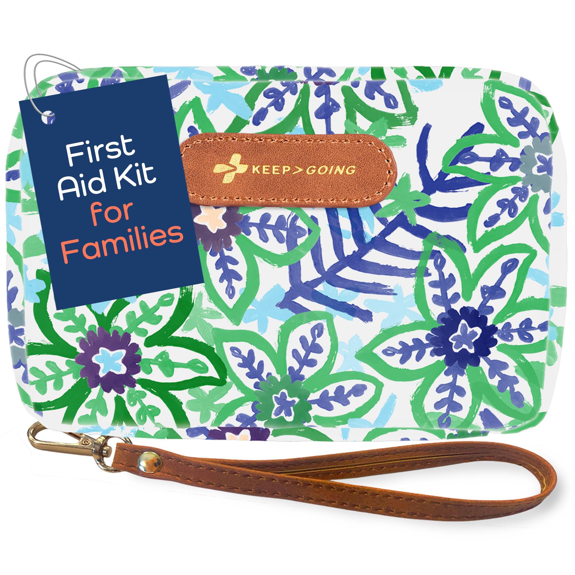 KeepGoing Travel First Aid Kit for Kids – 130 Pc. for Car, Home, Purse, Diaper Bag & Backpack with Latex-Free Bandages - Mini First Aid Kit Travel Size TSA-Approved
