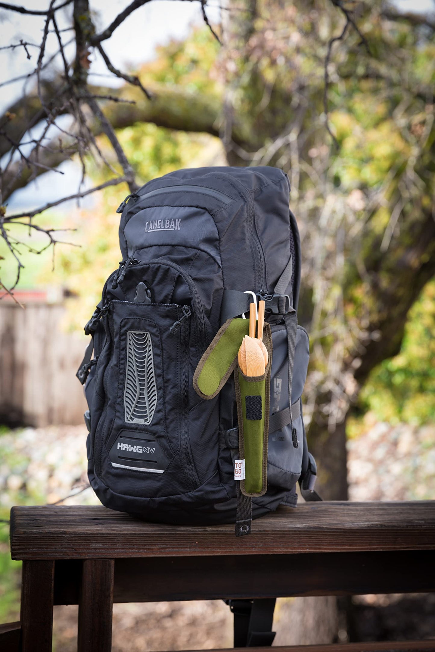 To Go Ware To Go Ware Reusable Bamboo Travel Utensils with Carrying Case & Carabiner Clip | Bamboo Utensils | Eco Friendly