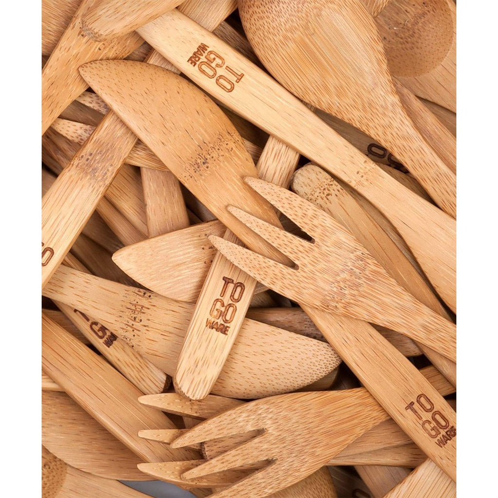 To Go Ware To Go Ware Reusable Bamboo Travel Utensils with Carrying Case & Carabiner Clip | Bamboo Utensils | Eco Friendly