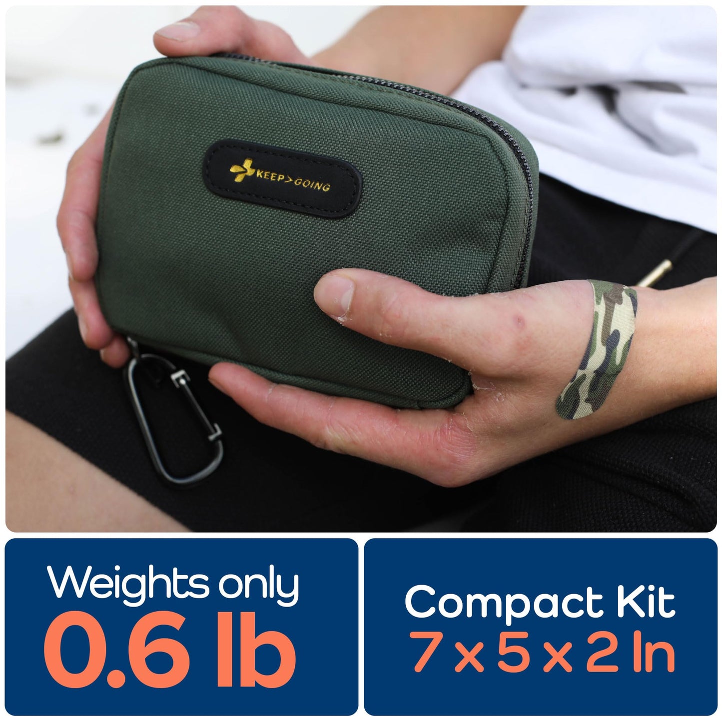 KeepGoing Travel First Aid Kit for Kids – 130 Pc. for Car, Home, Purse, Diaper Bag & Backpack with Latex-Free Bandages - Mini First Aid Kit Travel Size TSA-Approved