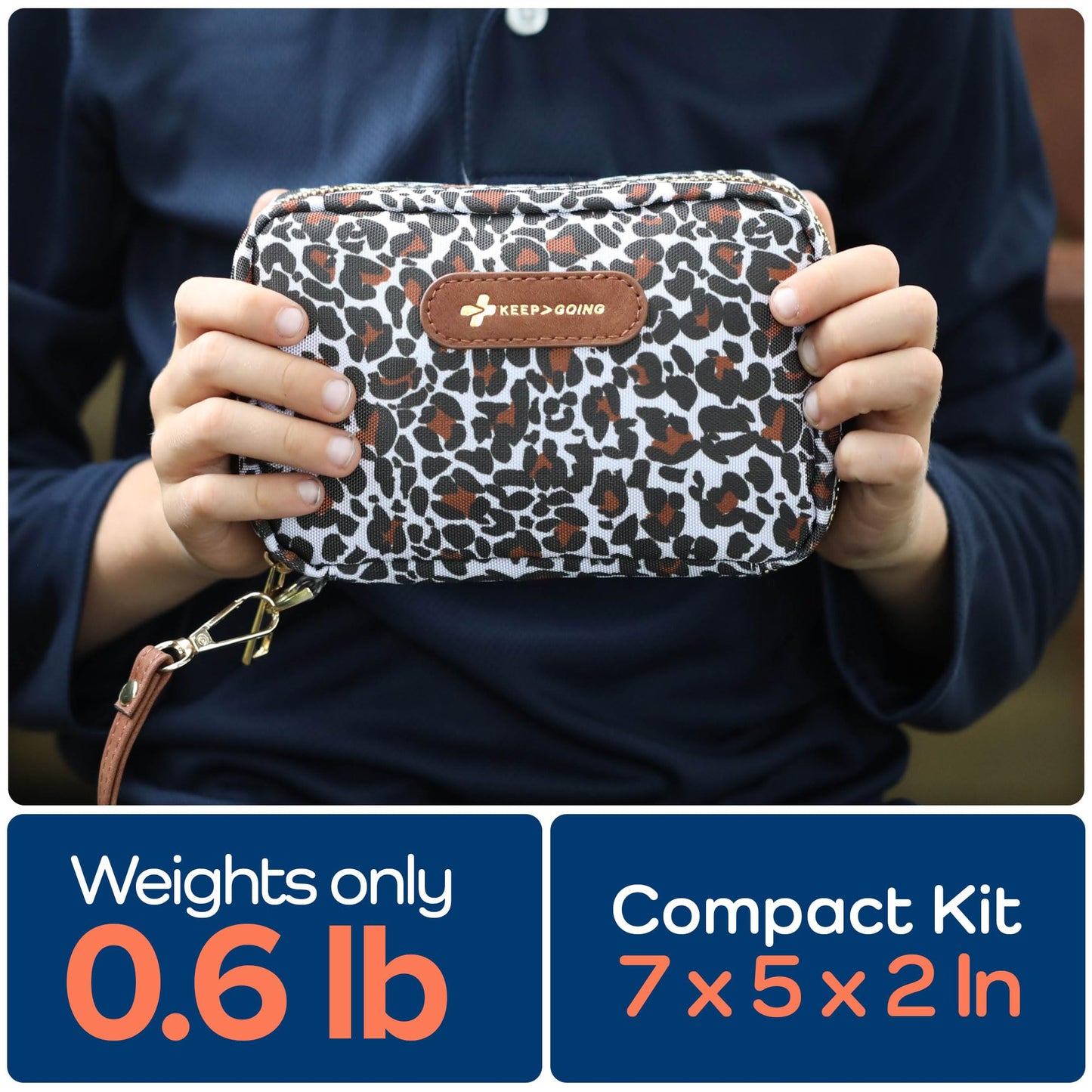 KeepGoing Travel First Aid Kit for Kids – 130 Pc. for Car, Home, Purse, Diaper Bag & Backpack with Latex-Free Bandages - Mini First Aid Kit Travel Size TSA-Approved