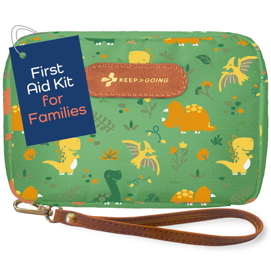 KeepGoing Travel First Aid Kit for Kids – 130 Pc. for Car, Home, Purse, Diaper Bag & Backpack with Latex-Free Bandages - Mini First Aid Kit Travel Size TSA-Approved