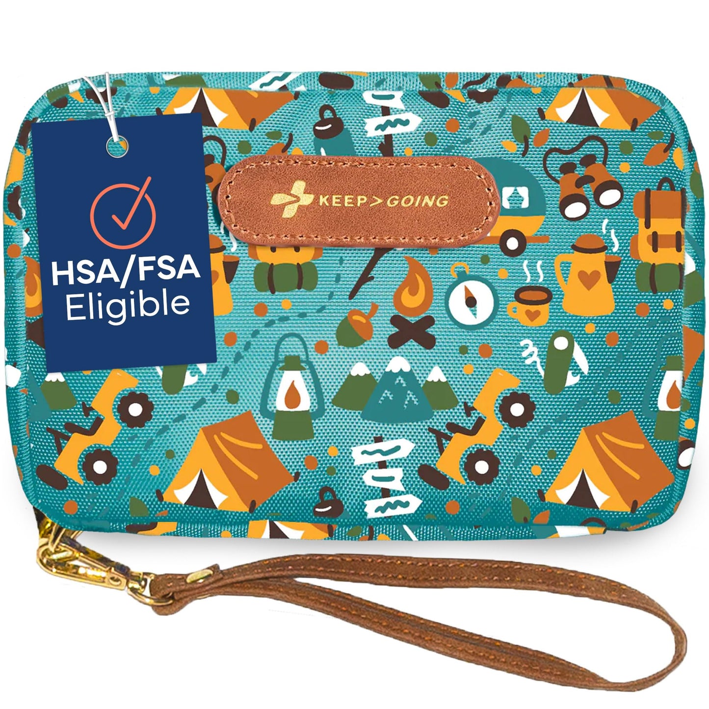 KeepGoing Travel First Aid Kit for Kids – 130 Pc. for Car, Home, Purse, Diaper Bag & Backpack with Latex-Free Bandages - Mini First Aid Kit Travel Size TSA-Approved