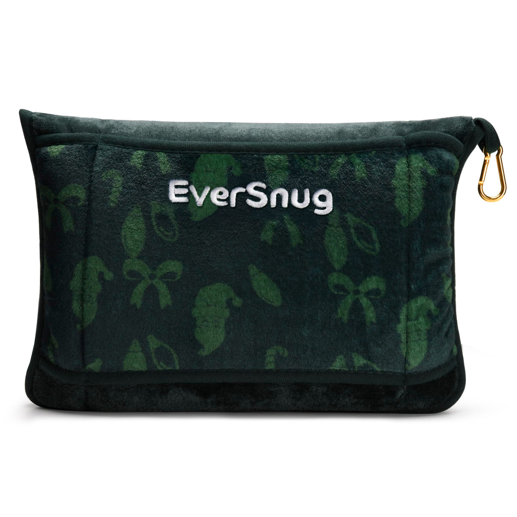 EverSnug Travel Blanket and Pillow - Ultra-Soft, Compact & Lightweight, 65x40 Inches, with Carry Case, Luggage Sleeve & Backpack Clip for Airplane Comfort (Black)