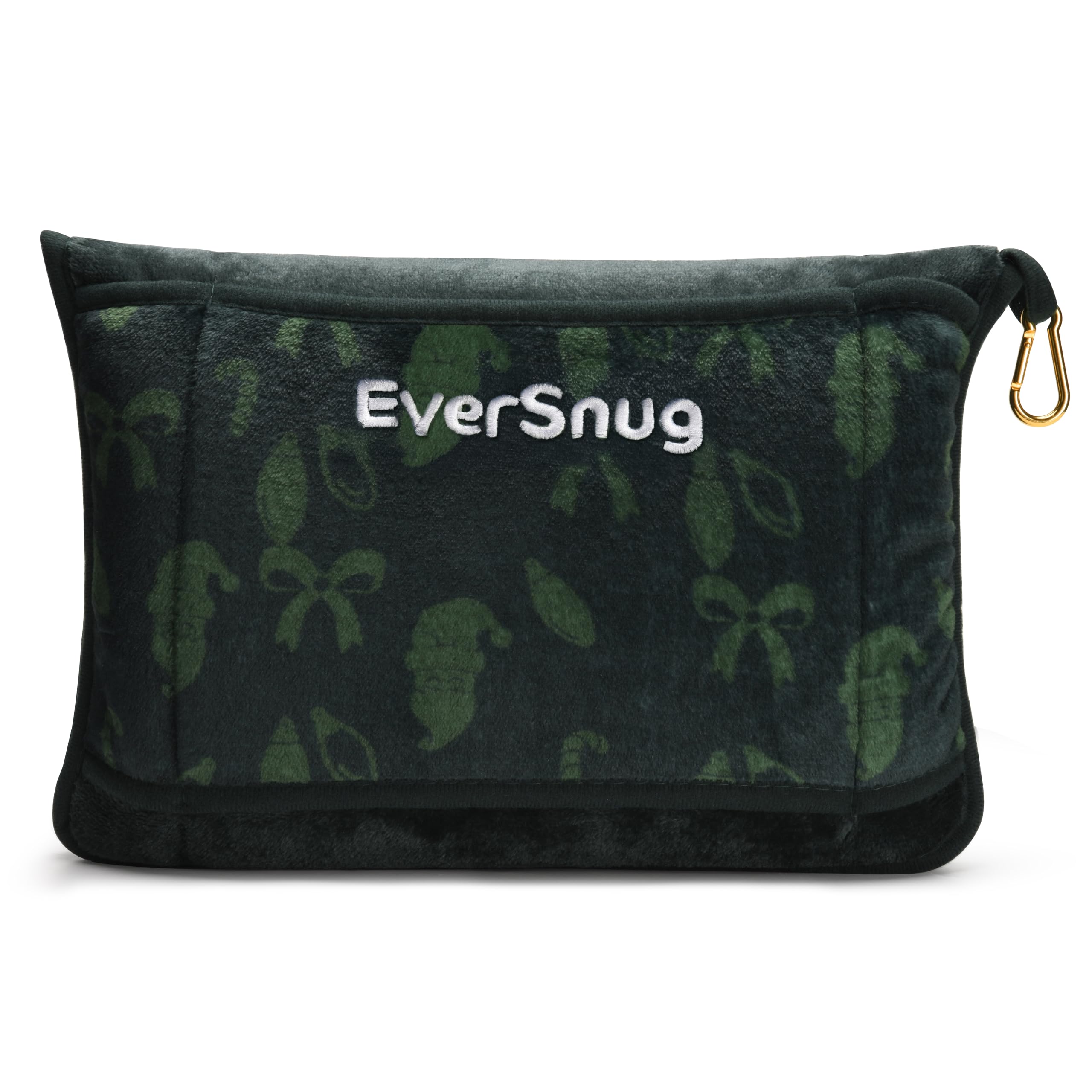 EverSnug Travel Blanket and Pillow - Ultra-Soft, Compact & Lightweight, 65x40 Inches, with Carry Case, Luggage Sleeve & Backpack Clip for Airplane Comfort (Black)