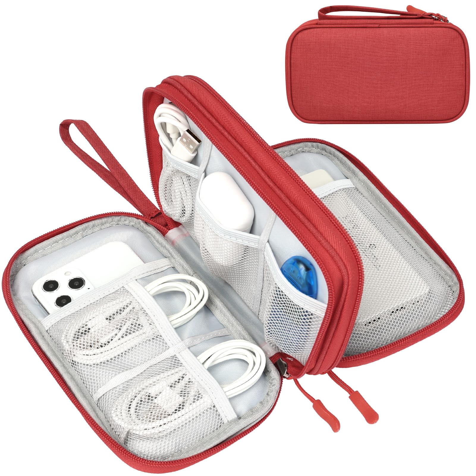 FYY Travel Cable Organizer Pouch Electronic Accessories Carry Case Portable Waterproof Double Layers All-in-One Storage Bag for Cord, Charger, Phone, Earphone Black