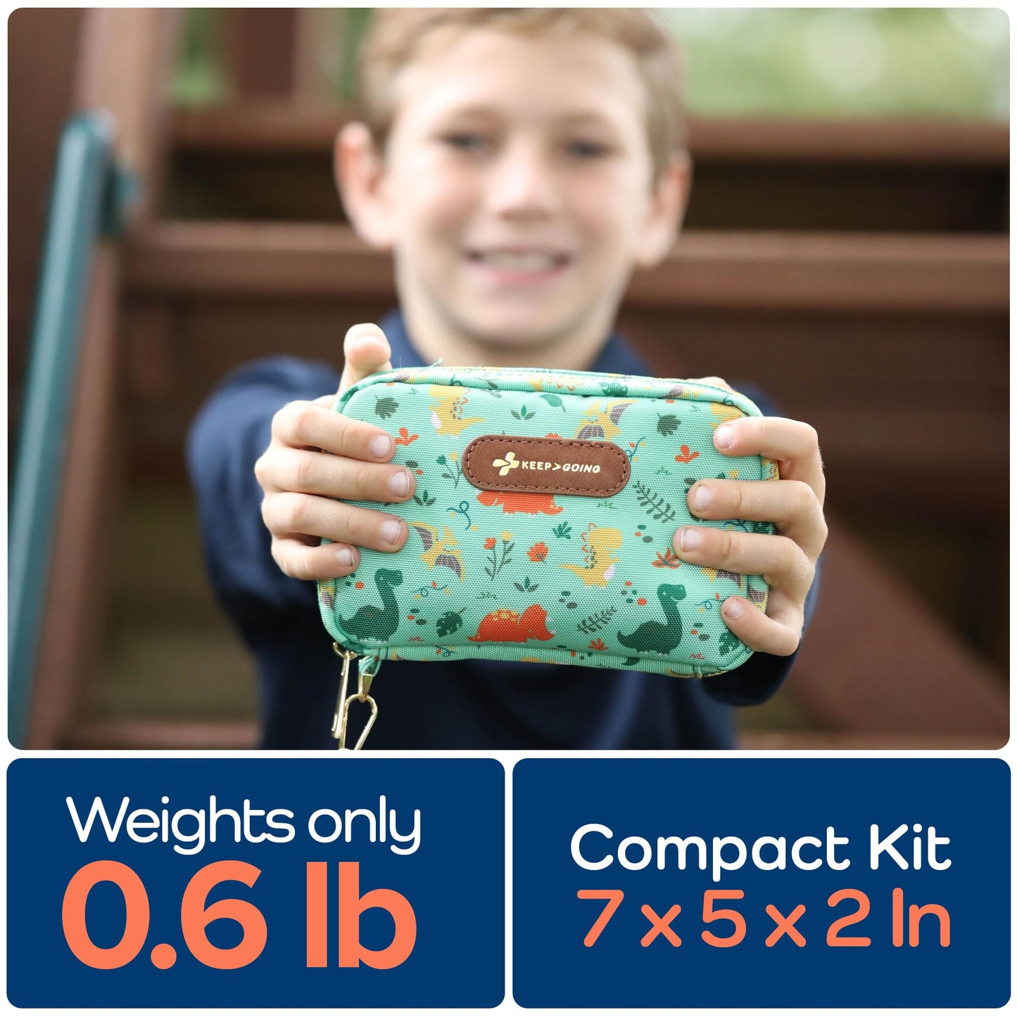 KeepGoing Travel First Aid Kit for Kids – 130 Pc. for Car, Home, Purse, Diaper Bag & Backpack with Latex-Free Bandages - Mini First Aid Kit Travel Size TSA-Approved