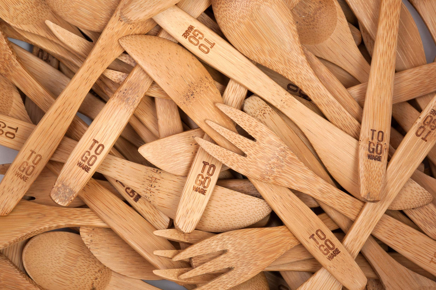 To Go Ware To Go Ware Reusable Bamboo Travel Utensils with Carrying Case & Carabiner Clip | Bamboo Utensils | Eco Friendly