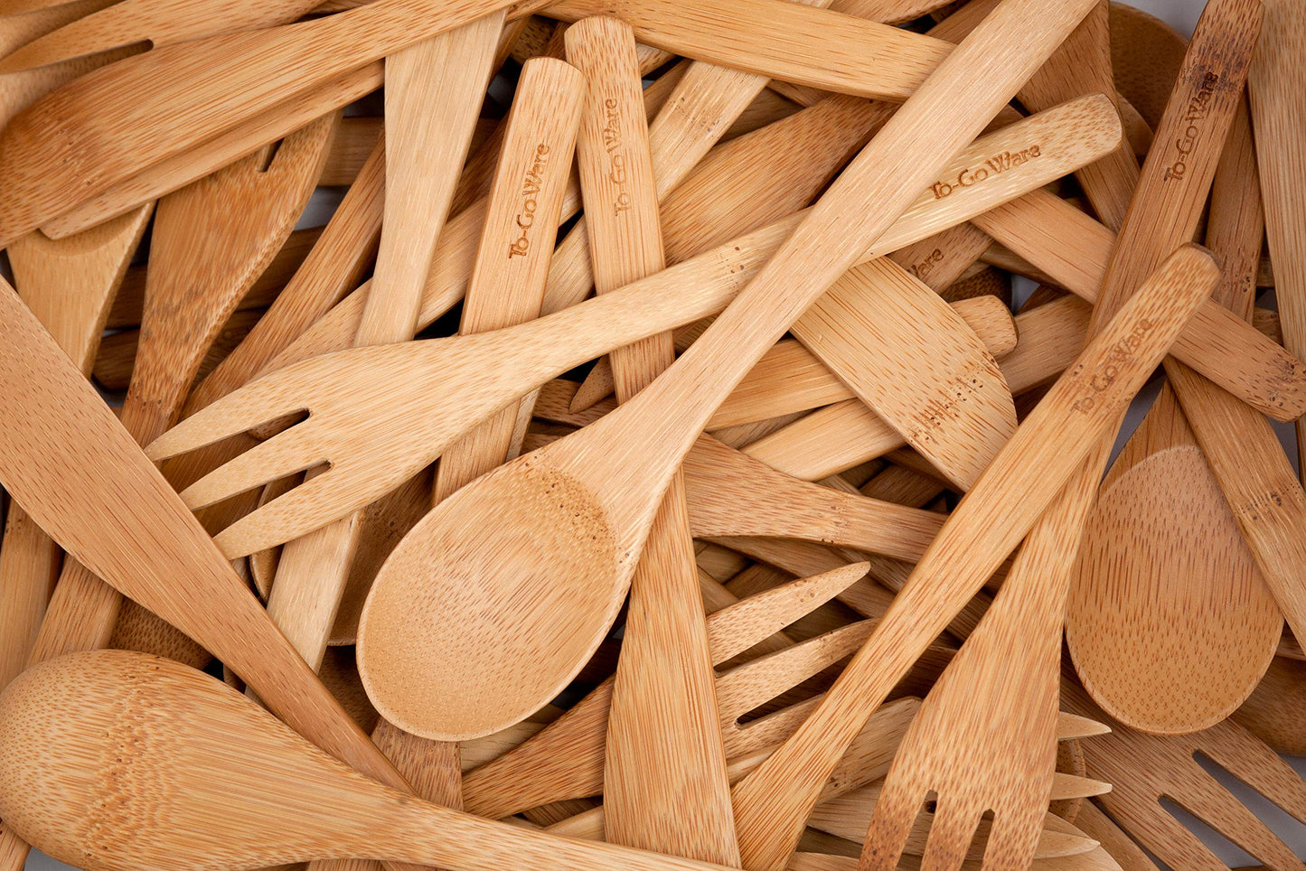 To Go Ware To Go Ware Reusable Bamboo Travel Utensils with Carrying Case & Carabiner Clip | Bamboo Utensils | Eco Friendly